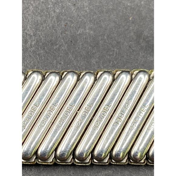 Vintage Rare Speidel 10k Yellow Gold Filled Top & Black Onyx Watch Band 17mm